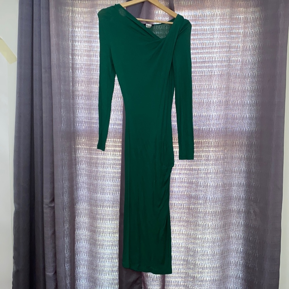 Emerald long sleeve bodycon dress